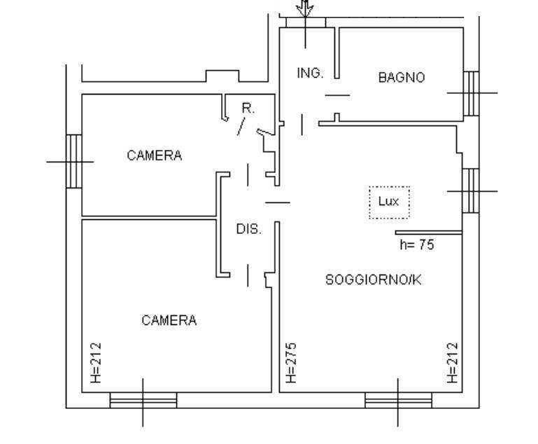 Trilocale via Carrobbio, 16, Cologno Monzese - planimetria 1