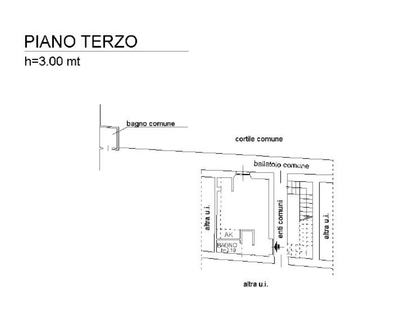 torricelli 21 vendita plan - One-room apartment via Torricelli, Milano - floor plans 1