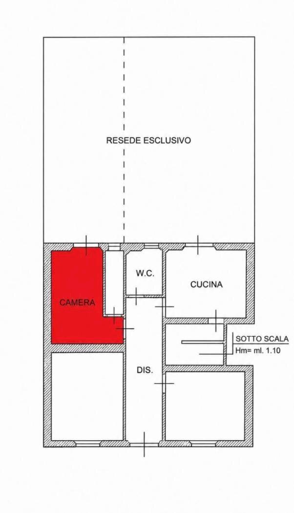 Appartamento via Sant'Anselmo, 29, Pisa - planimetria 1