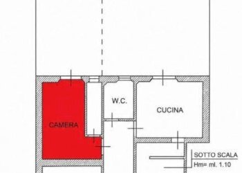 Planimetria - One-room apartment via Sant'Anselmo, 29, Pisa - photo 7