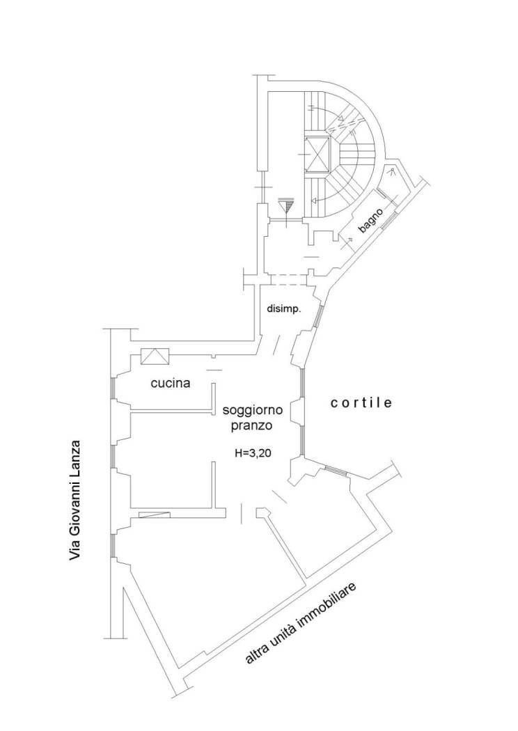 Appartamento via Giovanni Lanza, 150, Roma (zona Centro Storico) - planimetria 1