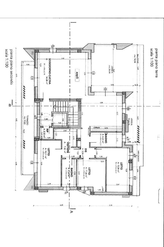 Four-room apartment appartamento Via cà fabbri, Santarcangelo di Romagna - floor plans 1