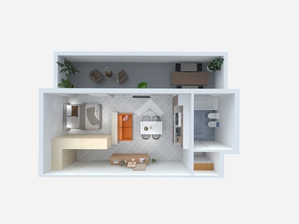 One-room apartment Via Grazioli, Milano (neighborhood Affori) - floor plans 1