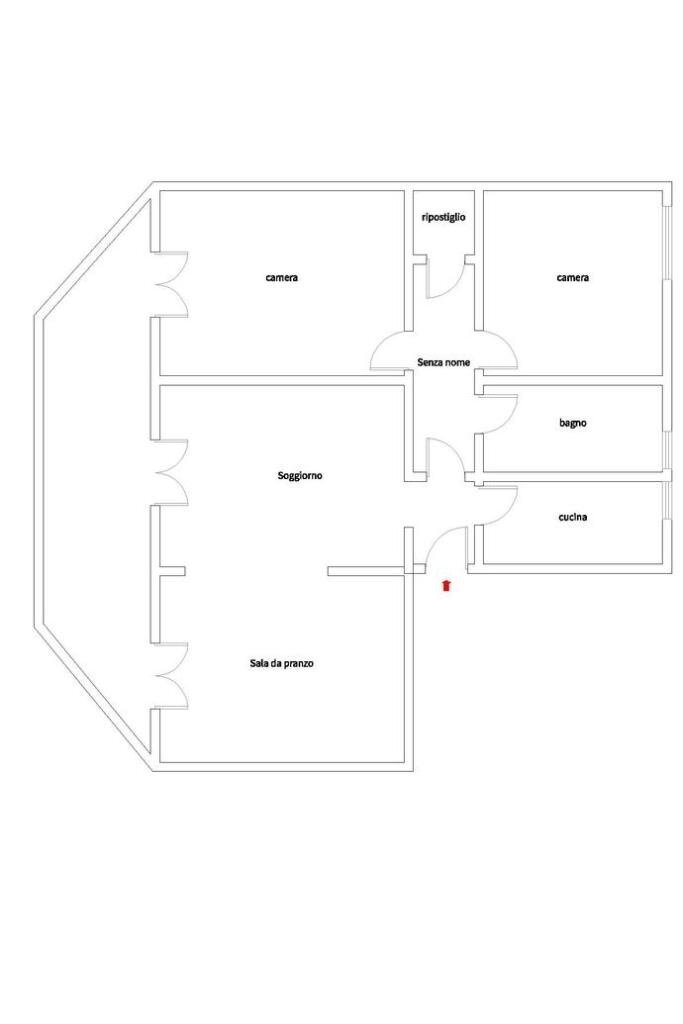 Three-room apartment Via Goito, Parma (neighborhood Cittadella) - floor plans 1