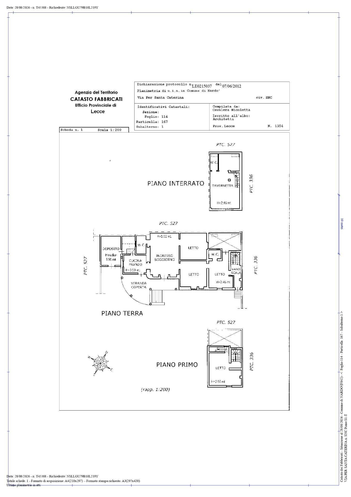 Foto 36 - Villa Via Benedetto Leuzzi
 
96, Nardò - planimetria 1