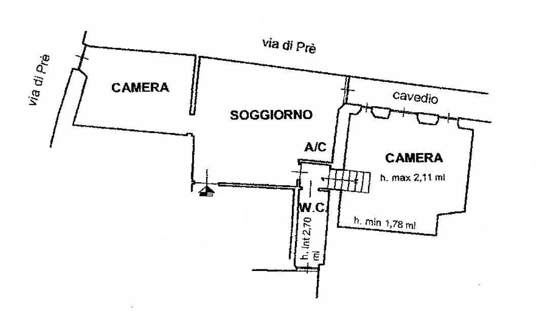 Trilocale via di Prè, 10, Genova (zona Centro Storico) - planimetria 1