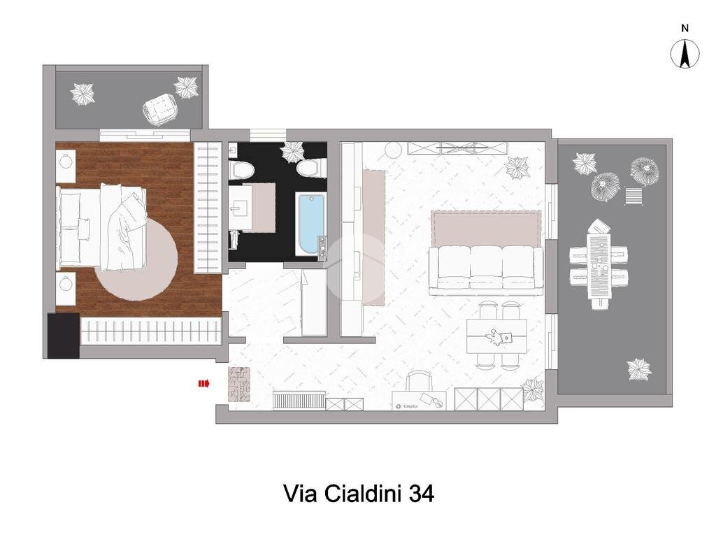 Bilocale Via enrico cialdini, Milano (zona Dergano) - planimetria 1