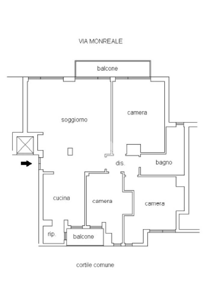 Appartamento Via Monreale, Milano (zona San Siro) - planimetria 1