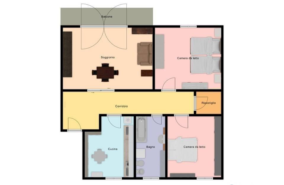 Three-room apartment viale Alberto Pasini, 10, Parma (neighborhood Pablo) - floor plans 1