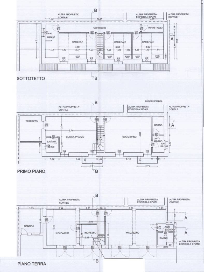 Townhouse Via Giuseppe Mazzini, Torino (neighborhood Centro) - floor plans 1