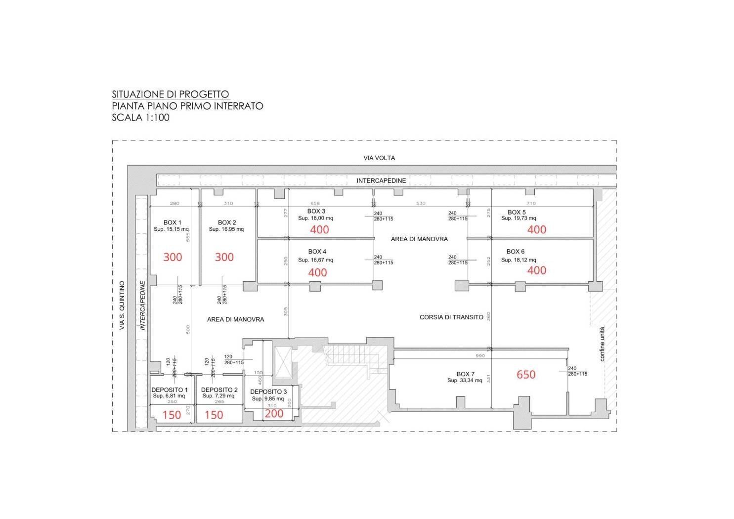 Box Via San Quintino 1, Torino (neighborhood Centro) - floor plans 1