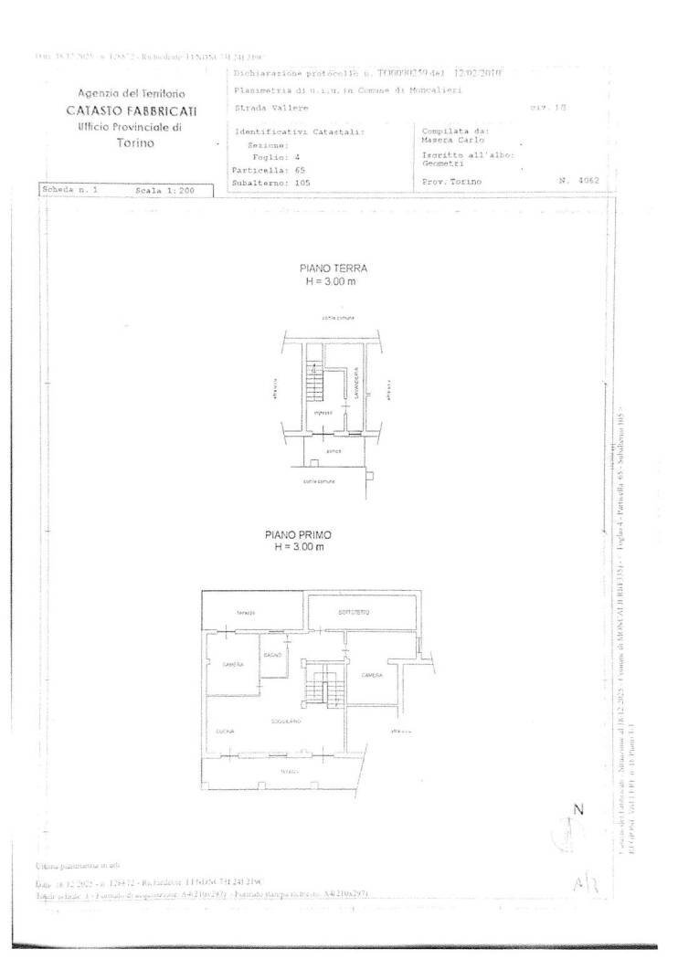 Independent house strada Vallere, 18, Moncalieri - floor plans 1