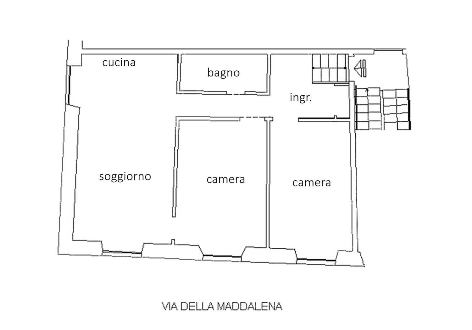 Trilocale piazza della Cernaia, 2, Genova (zona Centro Storico) - planimetria 1