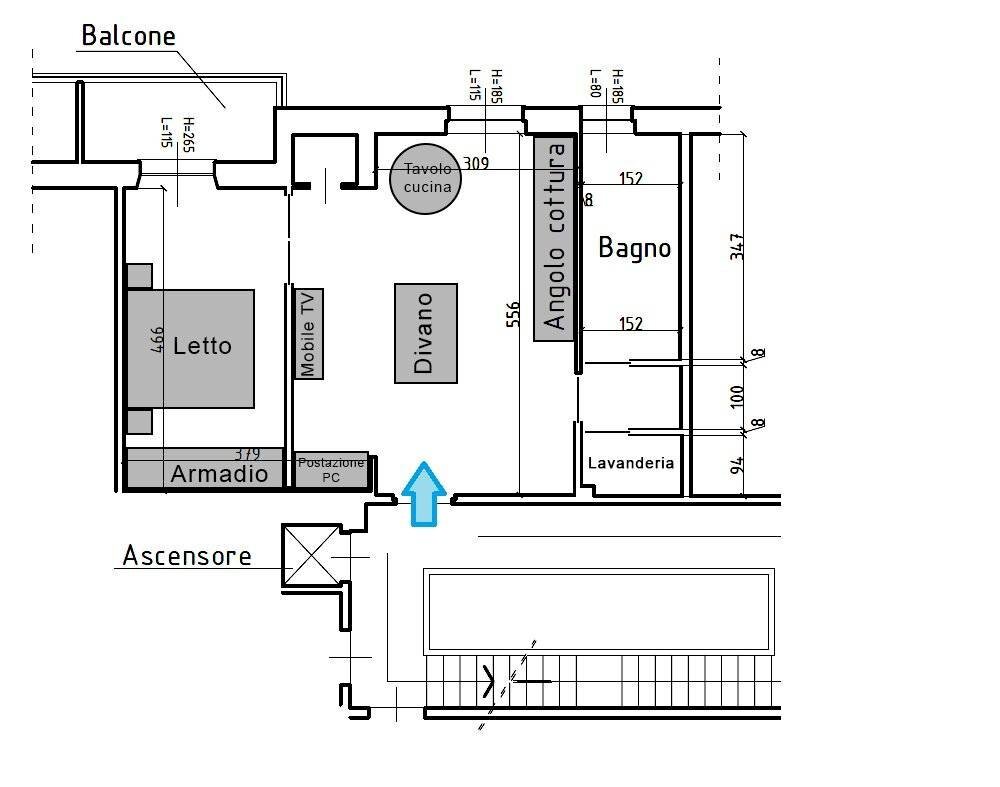 Two-room apartment via Sparta, 34, Genova (neighborhood Sestri Ponente) - floor plans 1