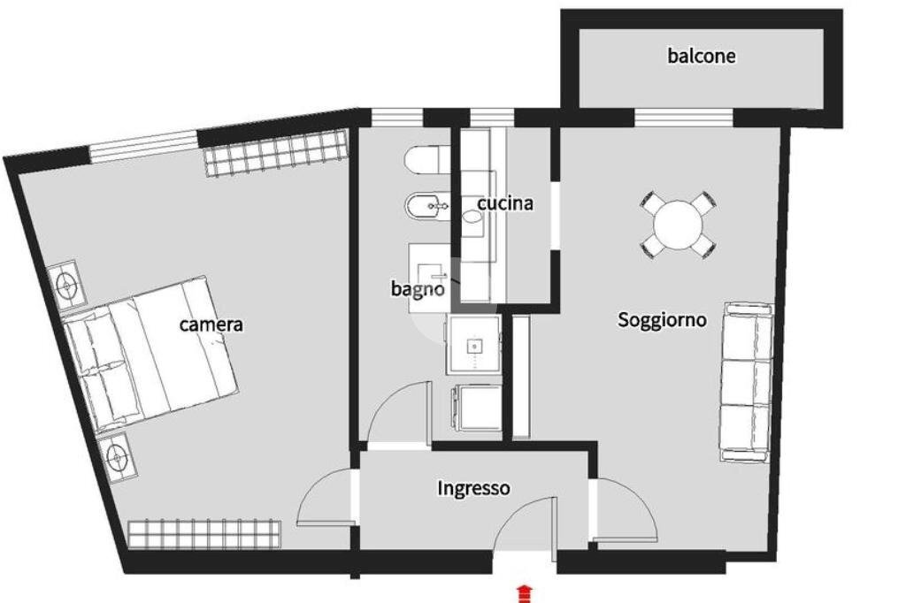 Bilocale Via Antonio Carnevali, Milano (zona Dergano) - planimetria 1