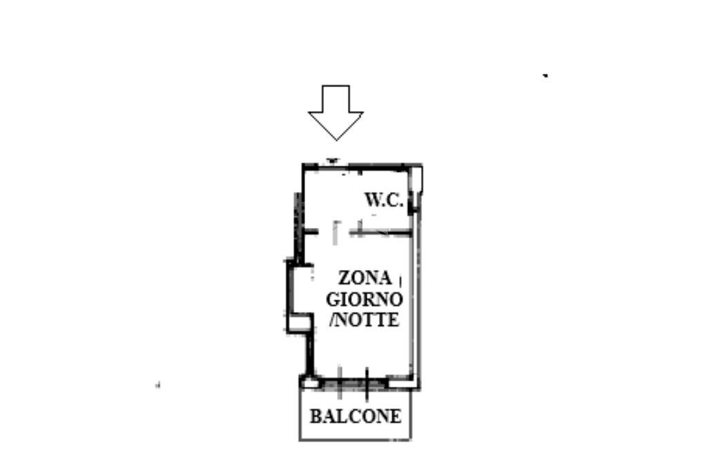 One-room apartment Via Matteo Civitali, Milano (neighborhood San Siro) - floor plans 1