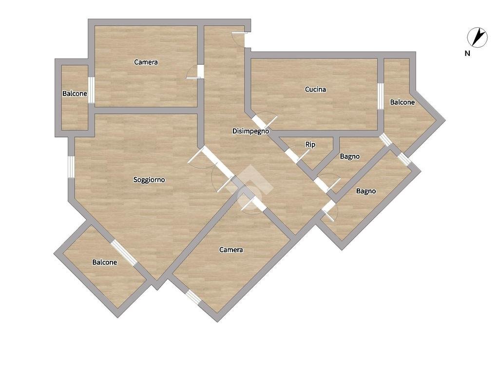 Quadrilocale Via Baltimora, Torino (zona Santa Rita) - planimetria 1