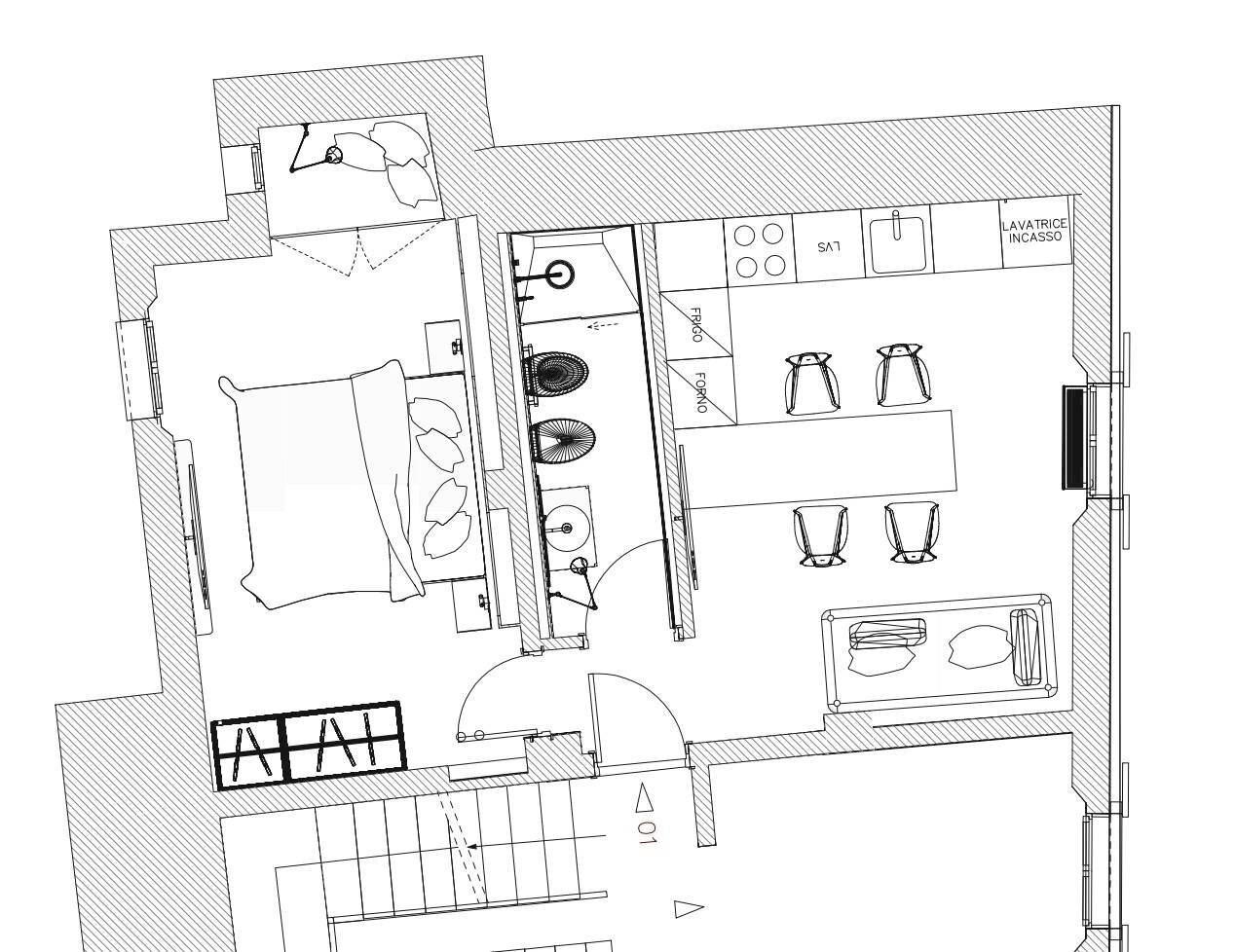 Two-room apartment Via Parigi, 18, Bologna (neighborhood Centro Storico) - floor plans 1
