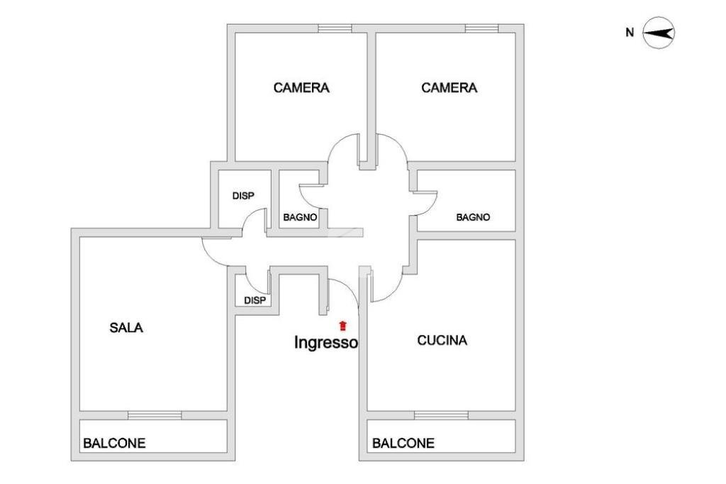 Quadrilocale Via C. Pavese, Genova (zona Prà) - planimetria 1