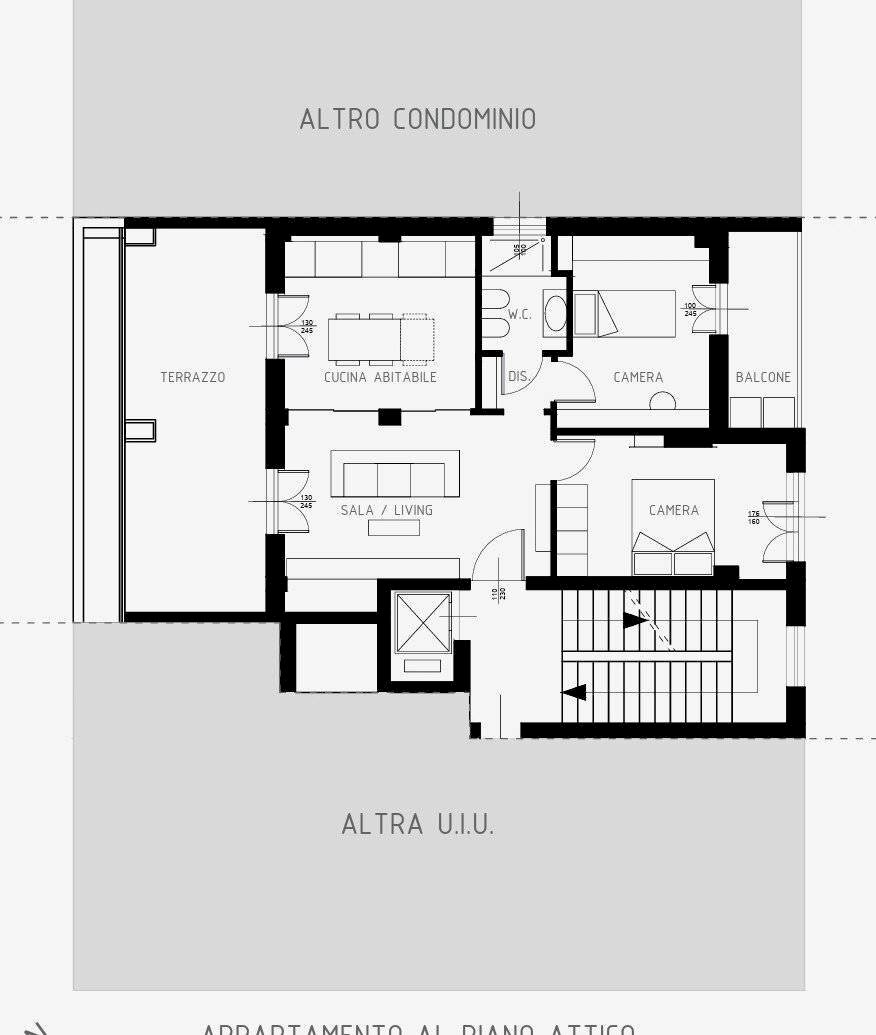 Attico via Antonio Bassignano, Cuneo (zona Centro) - planimetria 1