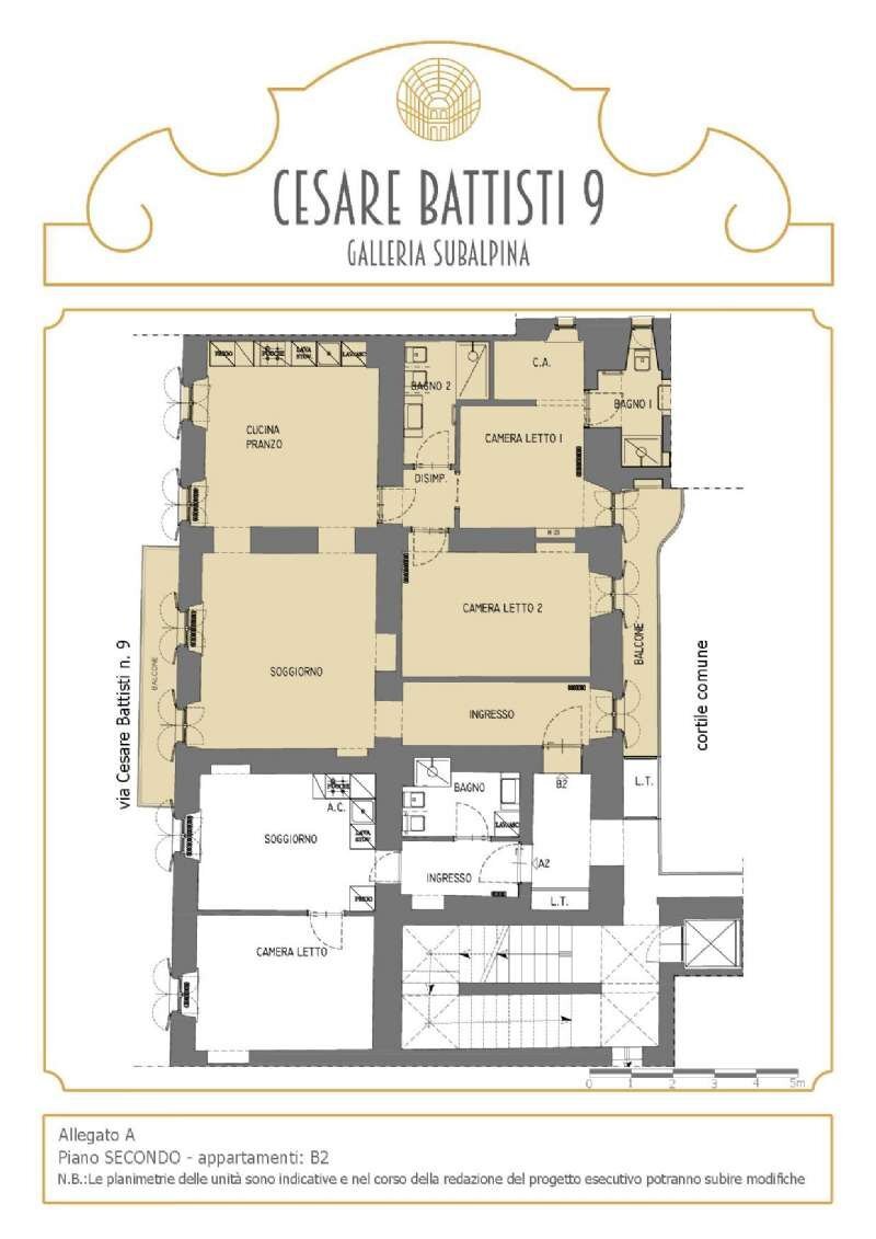 b2 - Quadrilocale via Cesare Battisti, 9, Torino (zona Centro) - planimetria 1