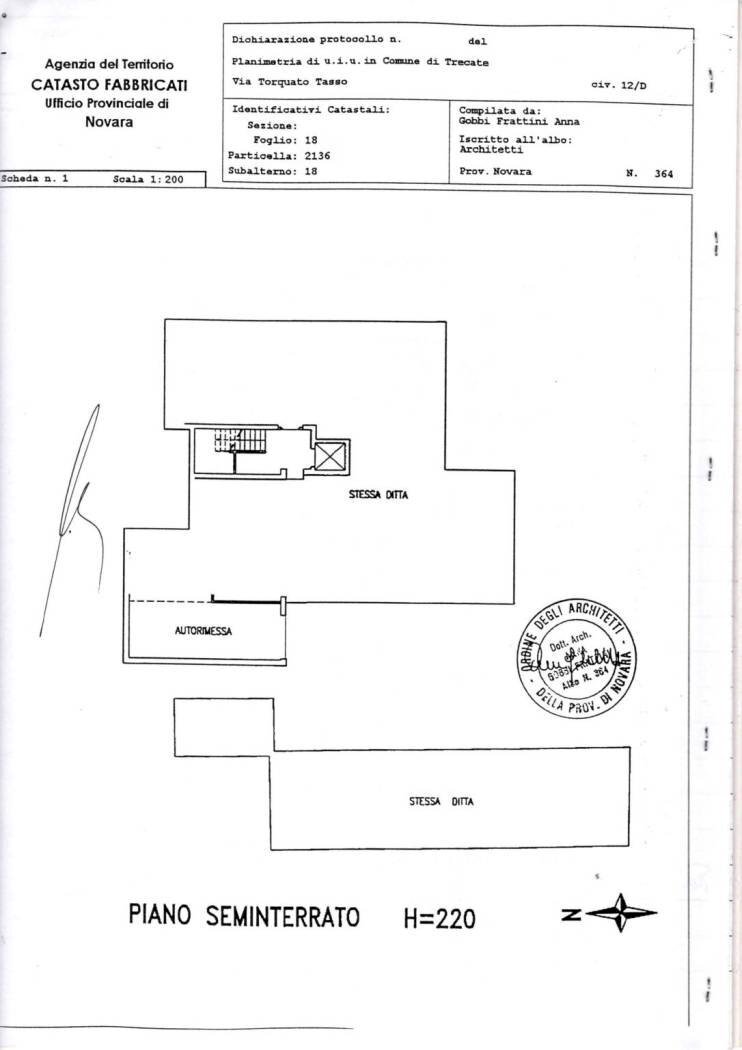 Quadrilocale via Gaspare Gozzi, 10, Trecate - planimetria 1