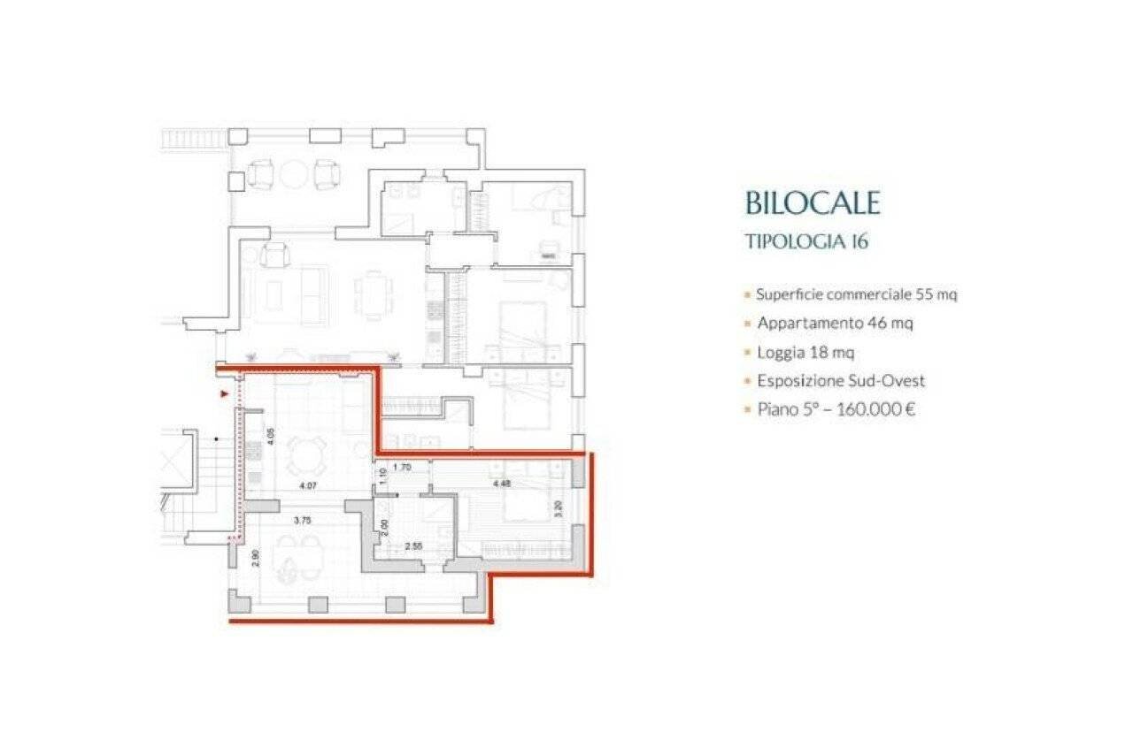 Two-room apartment via Abruzzo, Alba Adriatica - floor plans 1