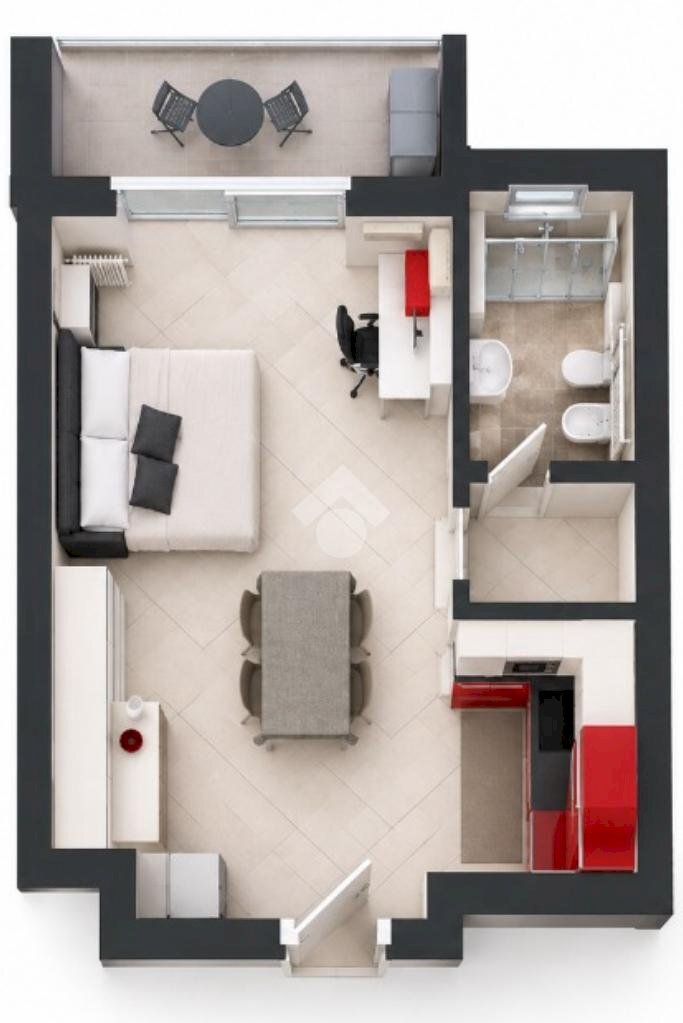 Monolocale Via Giuseppe Meda, Milano - planimetria 1