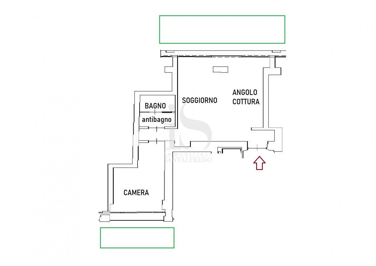 PLANIMETRIA - Monolocale VIA BROLETTO, 37, Milano - planimetria 1