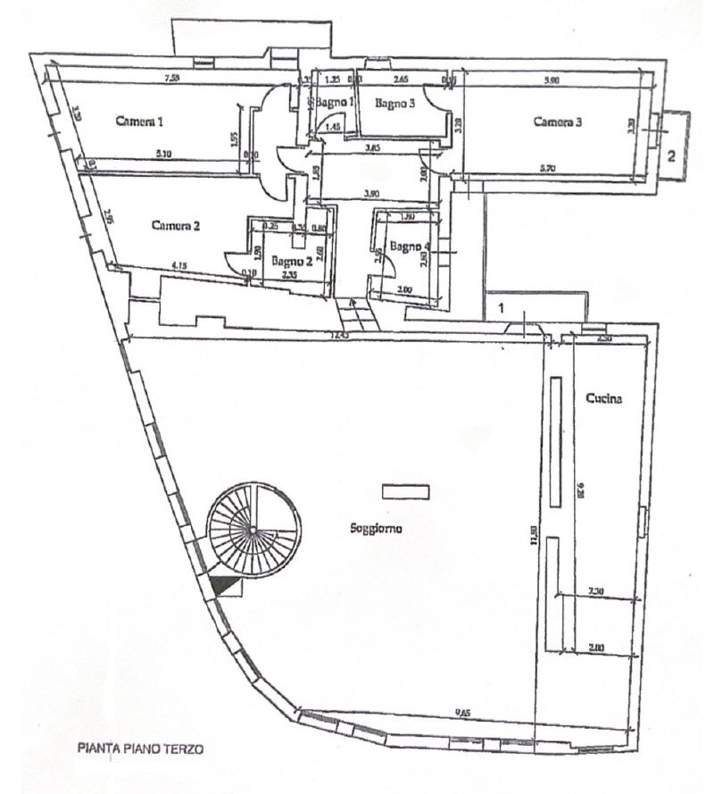 Attico Via Muletti 2, 2, Saluzzo - planimetria 1