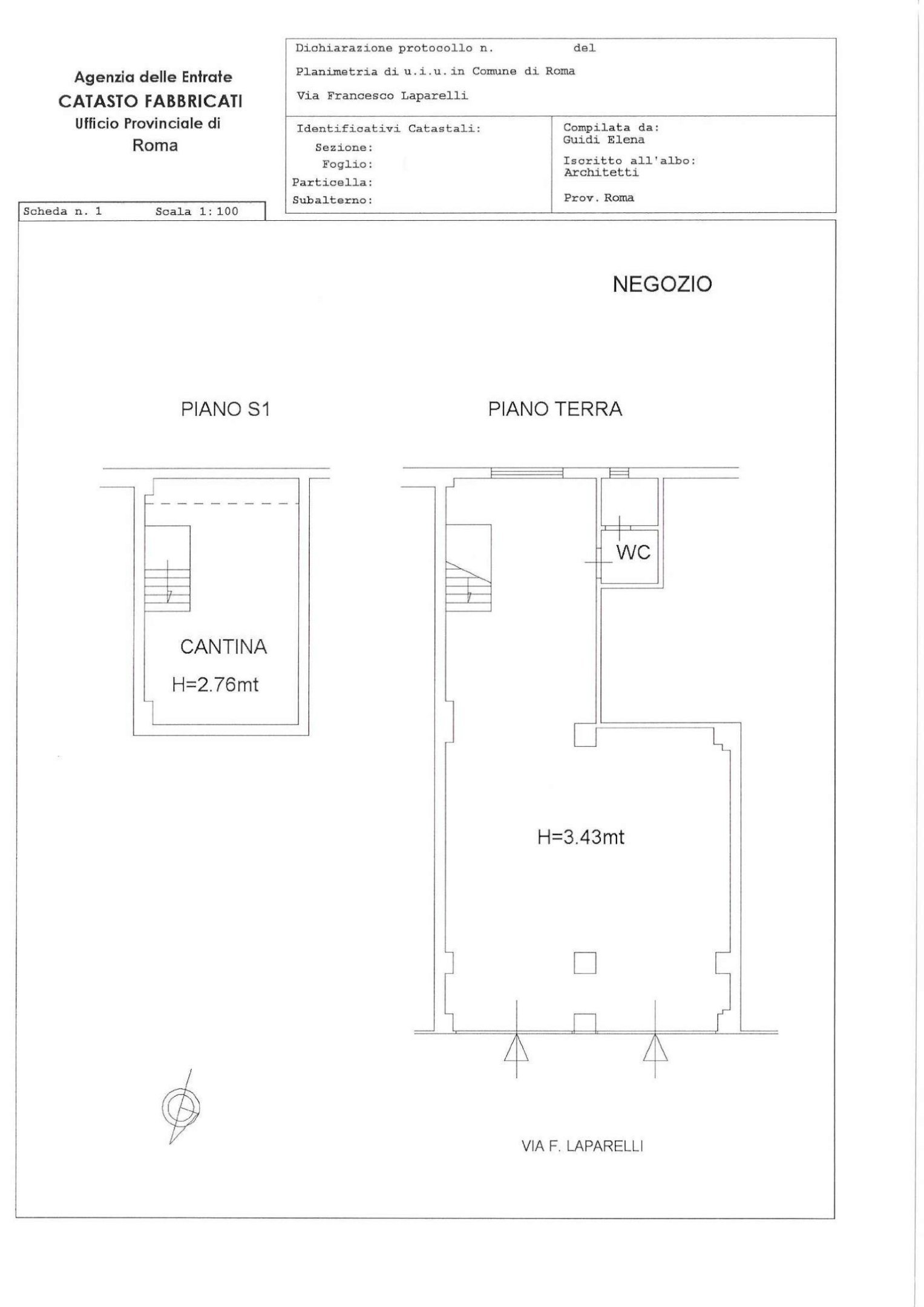 planimetria - Shop via francesco laparelli, Roma - floor plans 1