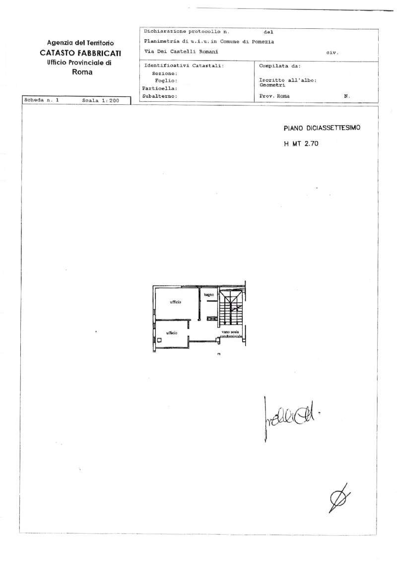 plan. per pubblicità piano 17 int. 1 - Ufficio via castelli romani, Pomezia - planimetria 1