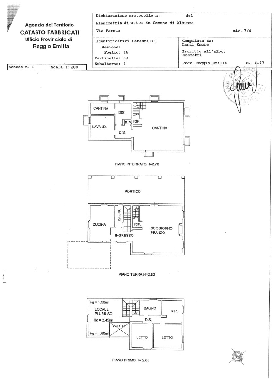 Villa Unifamiliare Albinea - planimetria 1