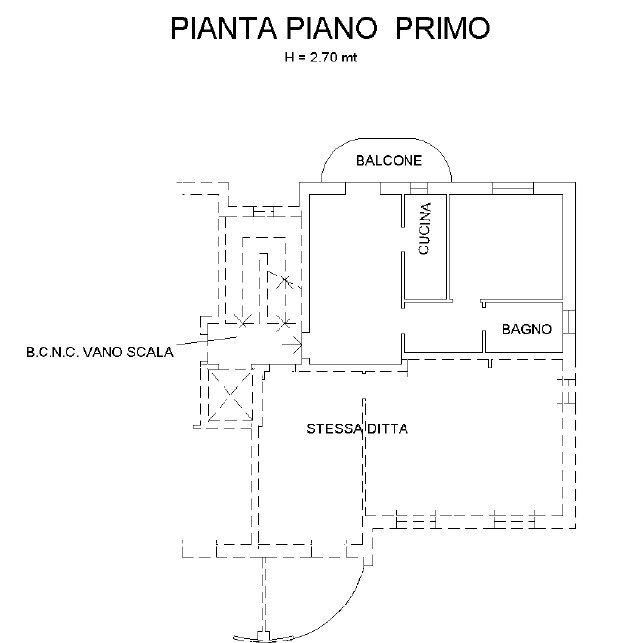 Bilocale Via Antica Torino, 45, Saluzzo - planimetria 1