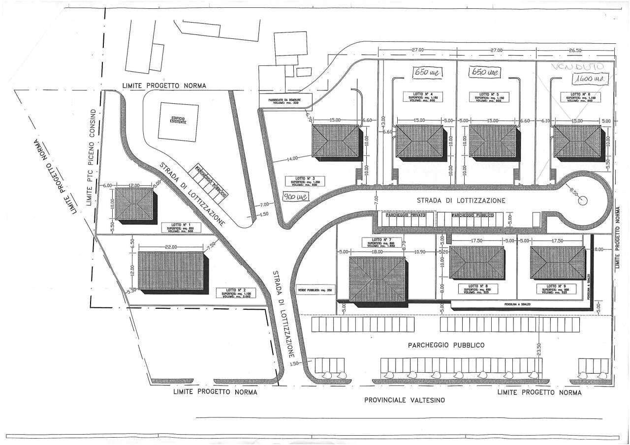 piantina di progetto lotto edificabili Offida.jpg - Building land Offida - floor plans 1
