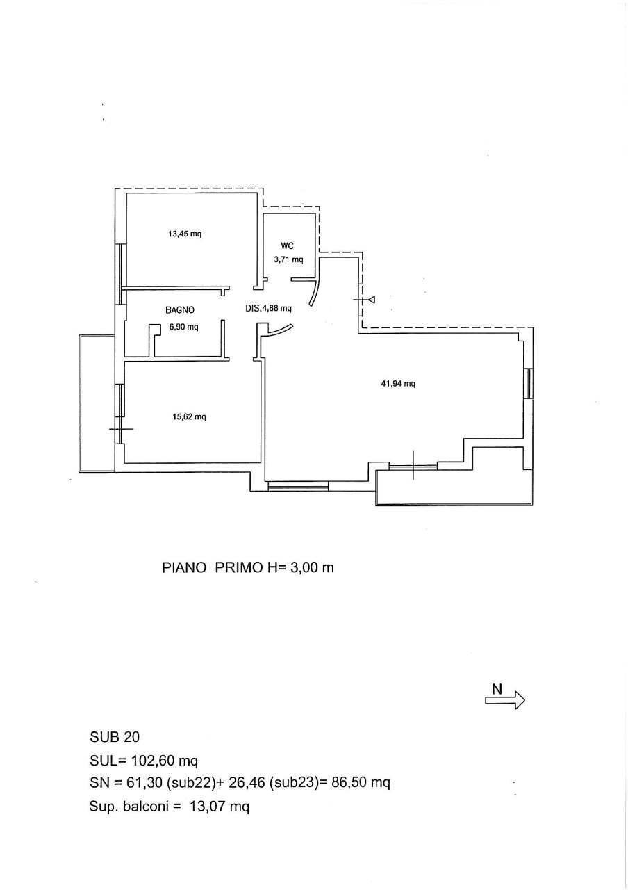 piantina p.1Â° sud-est.jpg - Three-room apartment San Benedetto del Tronto - floor plans 1