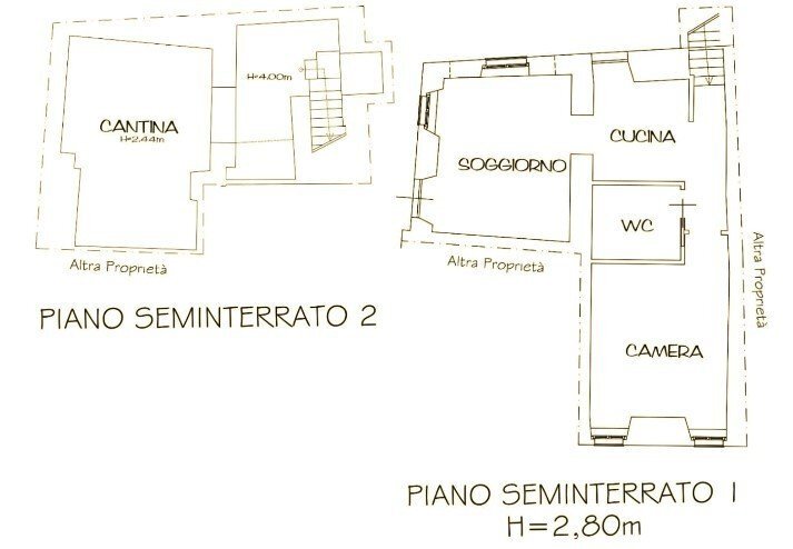 piantina appartamento centro storico Ripatransone. - Casa indipendente Ripatransone - planimetria 1