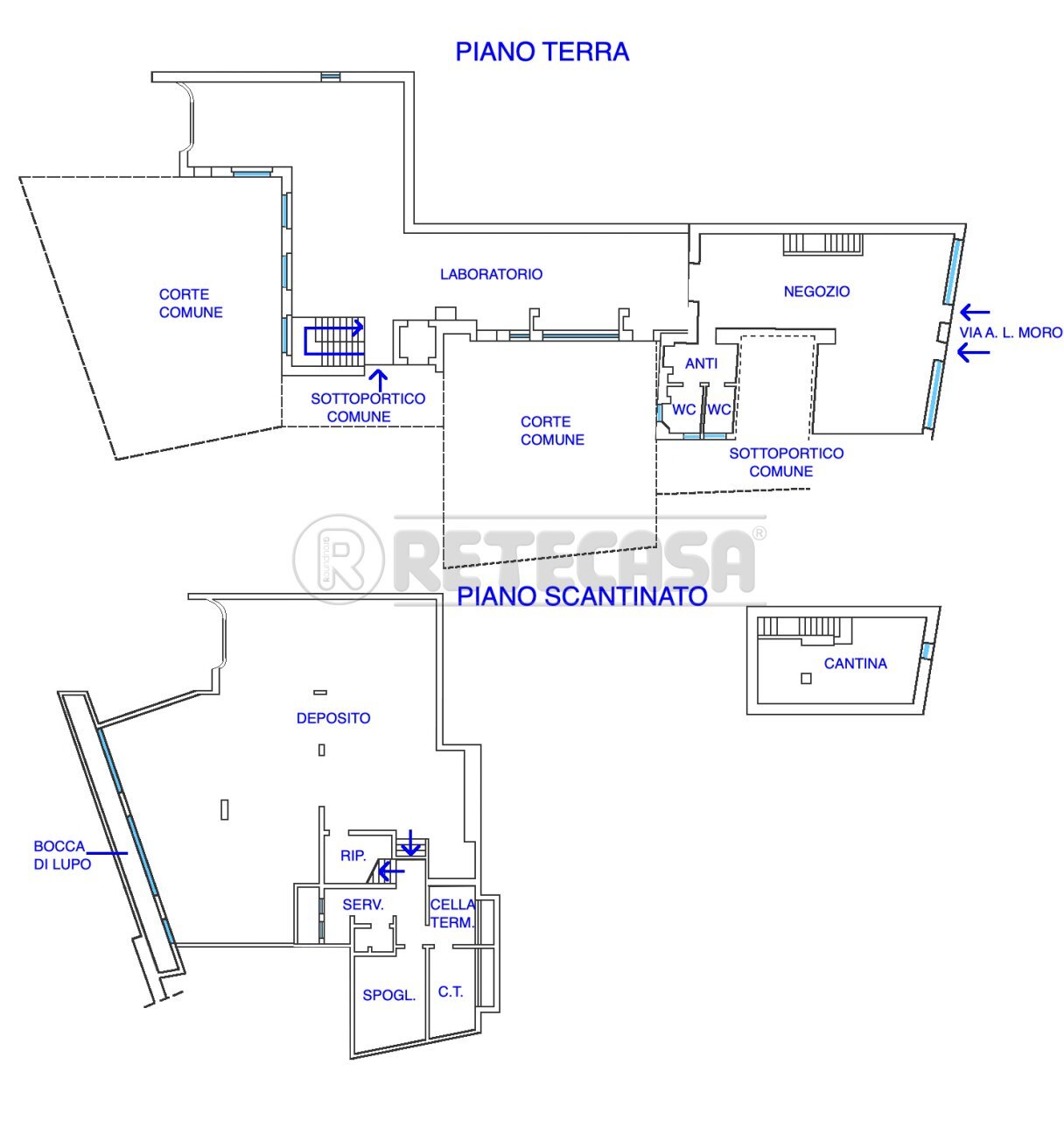 PLANIMETRIA - Locale Commerciale VIA ANTON LAZZARO MORO 12, Udine - planimetria 1