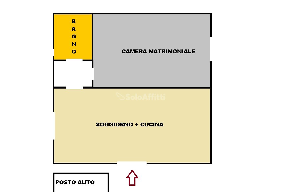 PLANIMETRIA - Bilocale Strada Comunale Guantai a Nazareth, Napoli - planimetria 1