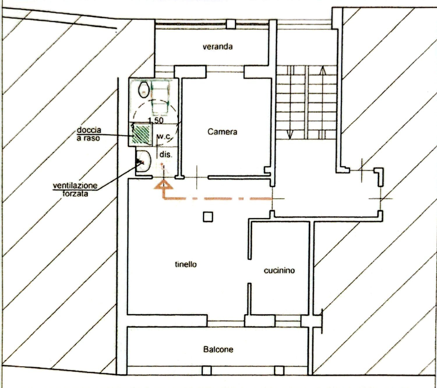 Bilocale Via Fonte Clat, 4/A, Bagnolo Piemonte - planimetria 1