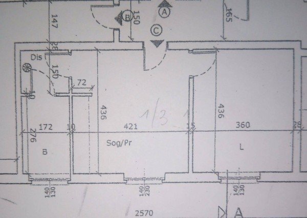 Bilocale strada Stupinigi, 31, Moncalieri - planimetria 1