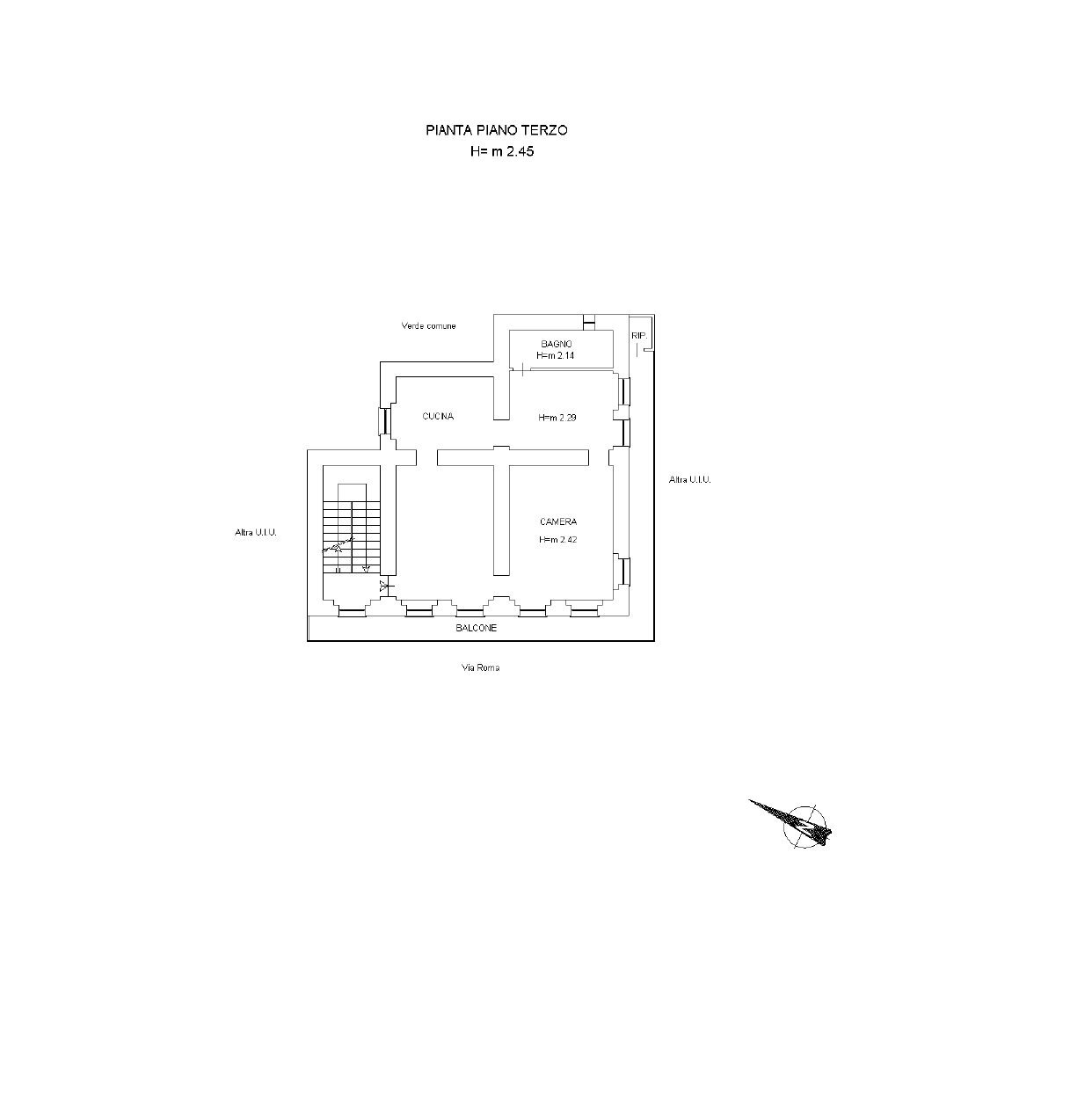 Quadrilocale via Roma, 21, Perrero - planimetria 1