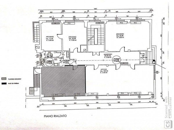 Office via del Chiù, Bologna (neighborhood Saffi) - floor plans 1