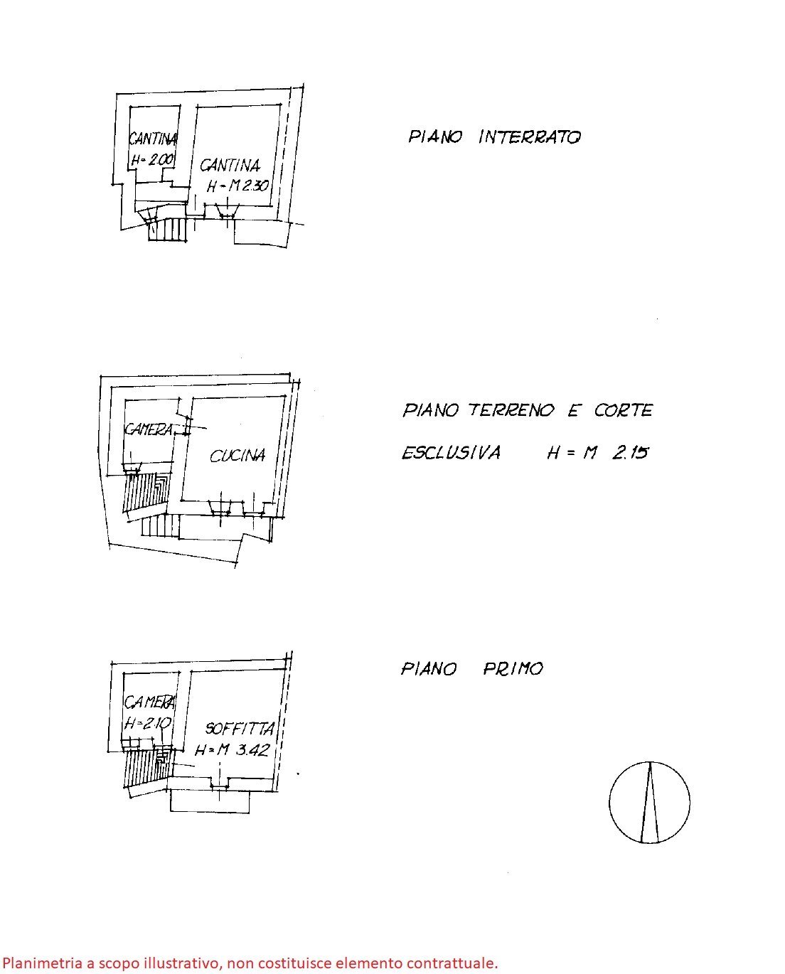 Semi-detached house borgata Villasecca INF, SNC, Perrero - floor plans 1