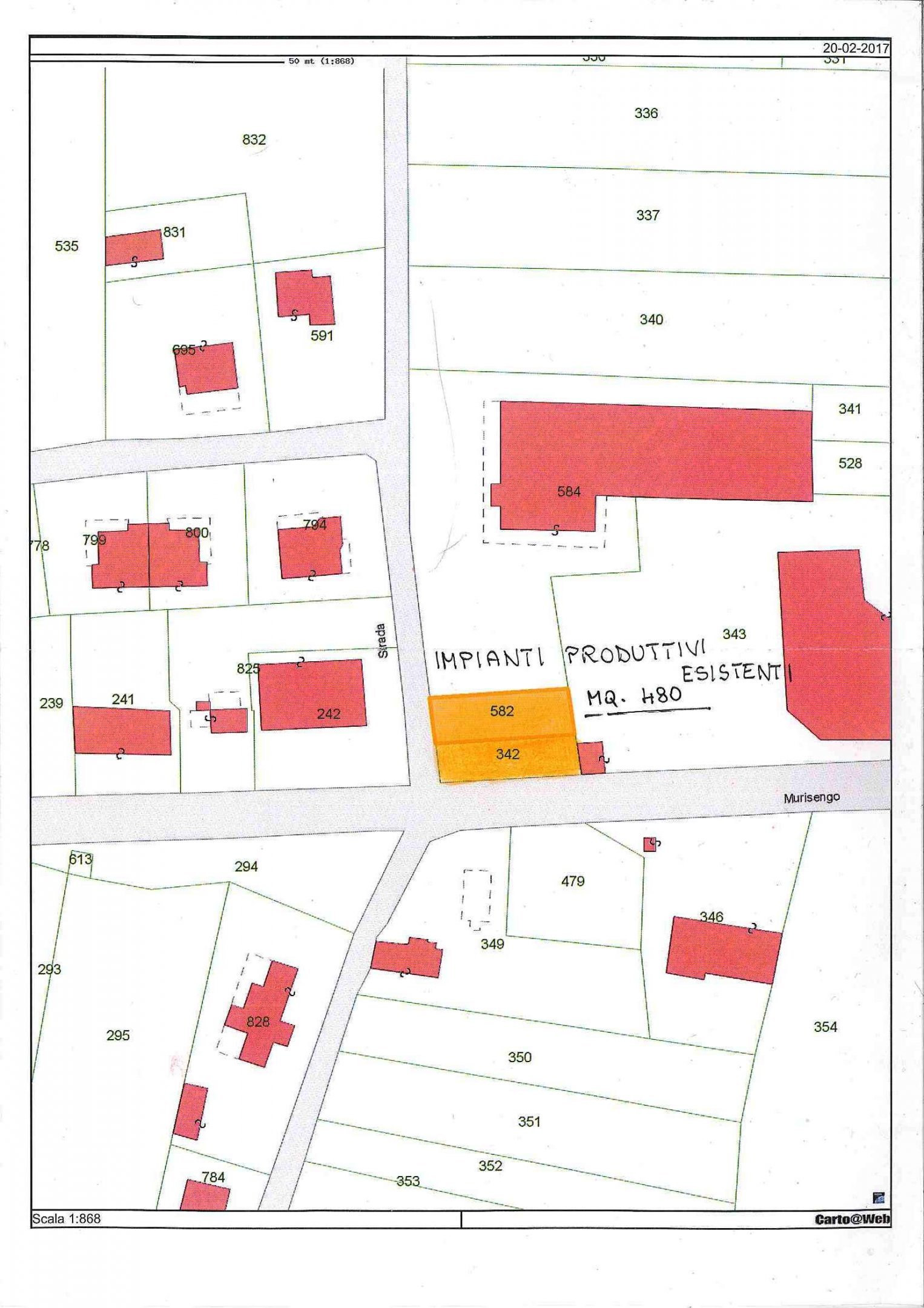mappa - Terreno artigianale - terziario Regione Zolfo, Montafia - planimetria 1