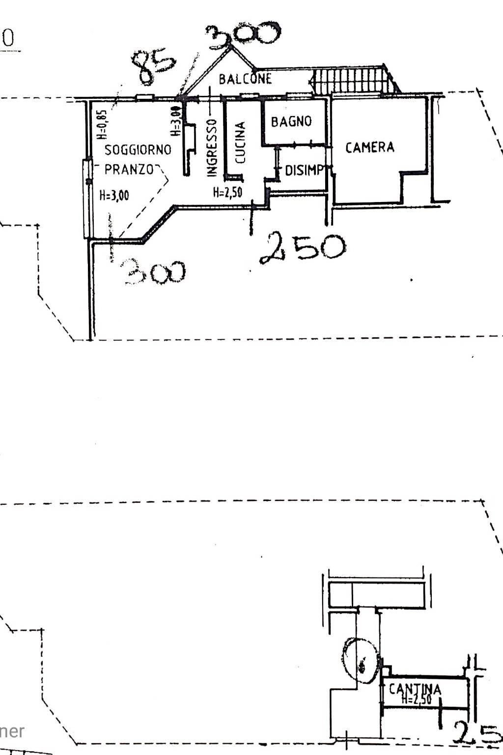 Three-room apartment via Madonna dei Boschi, Monghidoro - floor plans 1