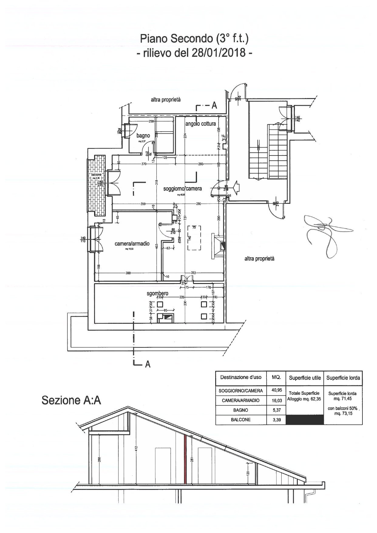 Two-room apartment Via Silvio Pellico, 11, Manta - floor plans 1