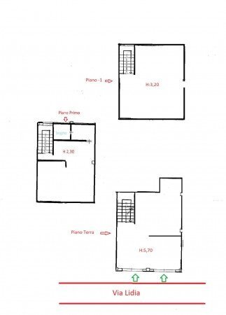 Negozio via Lidia, 52, Roma - planimetria 1