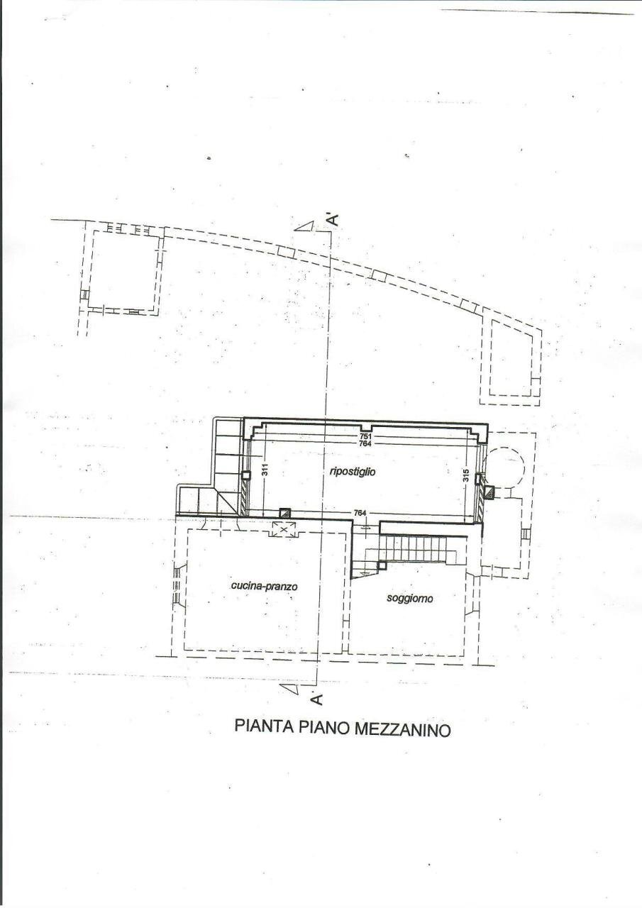 p mezzanino.jpg - Terratetto - Terracielo Via Fregionaia, Lucca - planimetria 1
