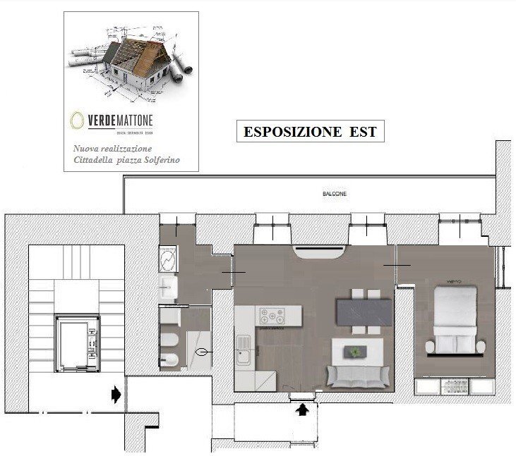 Bilocale via Ettore Perrone, 8, Torino (zona Centro) - planimetria 1